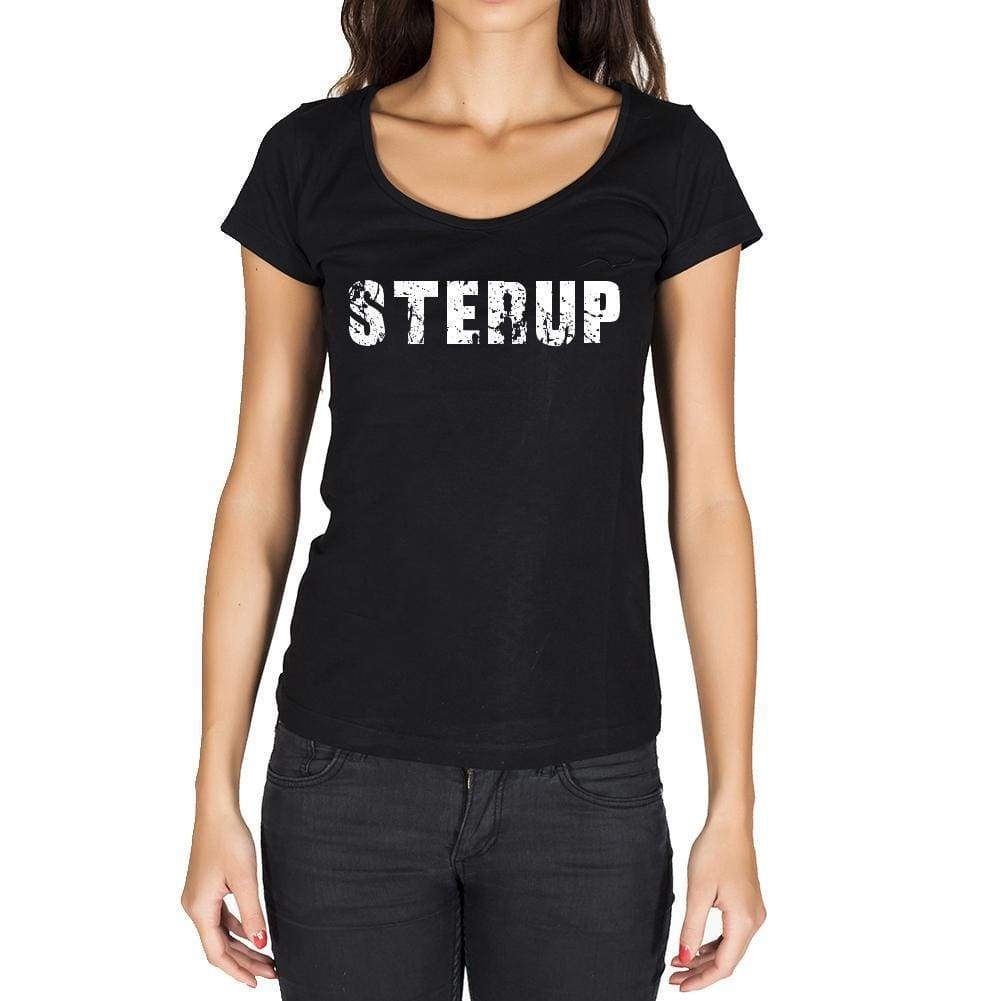 Sterup German Cities Black Womens Short Sleeve Round Neck T-Shirt 00002 - Casual