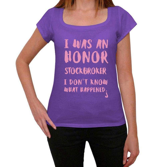 Stockbroker What Happened Purple Womens Short Sleeve Round Neck T-Shirt Gift T-Shirt 00321 - Purple / Xs - Casual