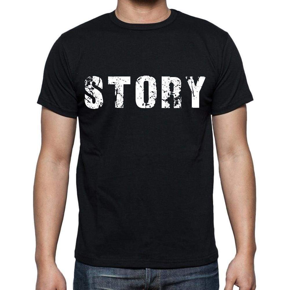 Story Mens Short Sleeve Round Neck T-Shirt Black T-Shirt En - Casual