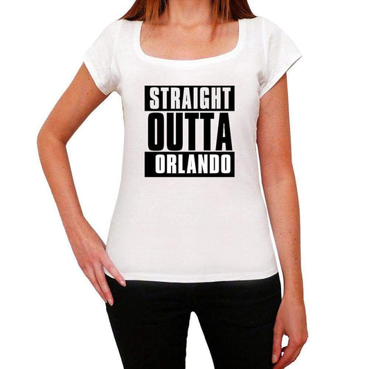 Straight Outta Orlando Womens Short Sleeve Round Neck T-Shirt 00026 - White / Xs - Casual