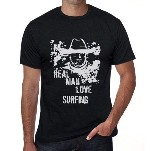 Surfing Real Men Love Surfing Mens T Shirt Black Birthday Gift 00538 - Black / Xs - Casual