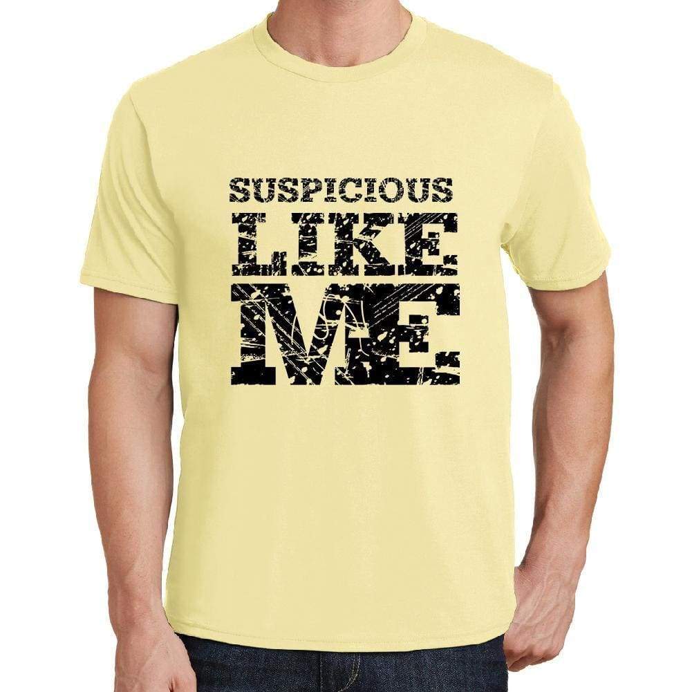 Suspicious Like Me Yellow Mens Short Sleeve Round Neck T-Shirt 00294 - Yellow / S - Casual