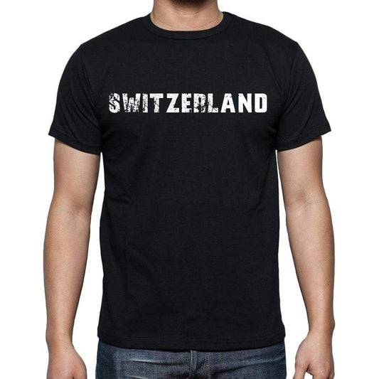 Switzerland T-Shirt For Men Short Sleeve Round Neck Black T Shirt For Men - T-Shirt