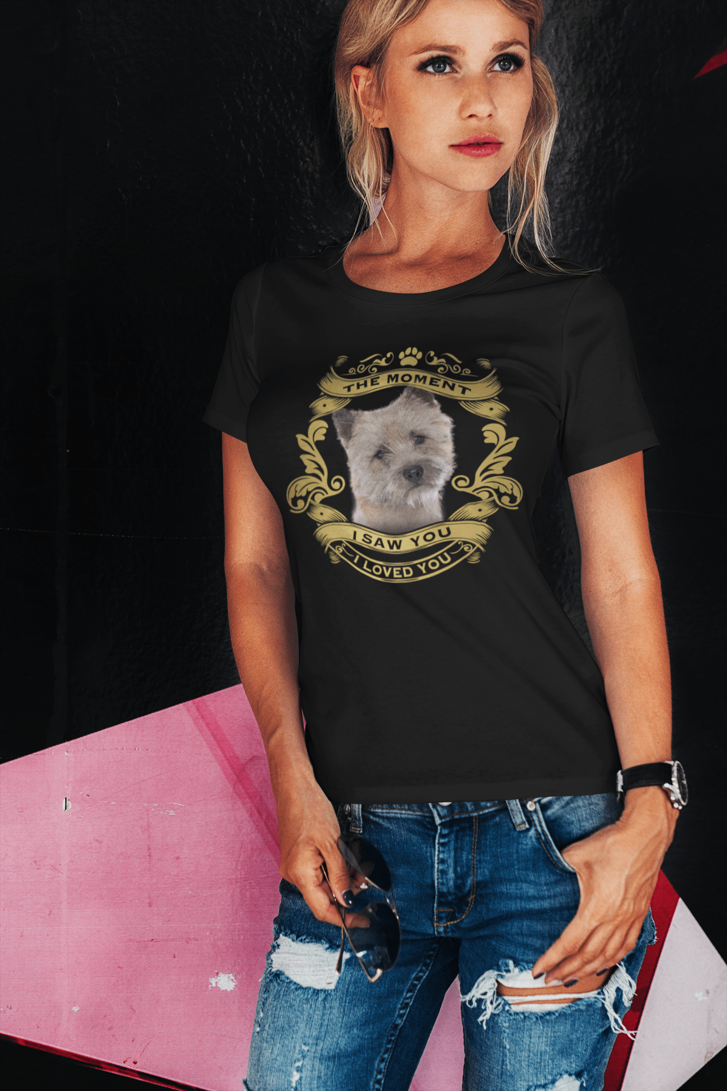 ULTRABASIC Women's Organic T-Shirt Cairn Terrier Dog - Moment I Saw You I Loved You Puppy Tee Shirt for Ladies