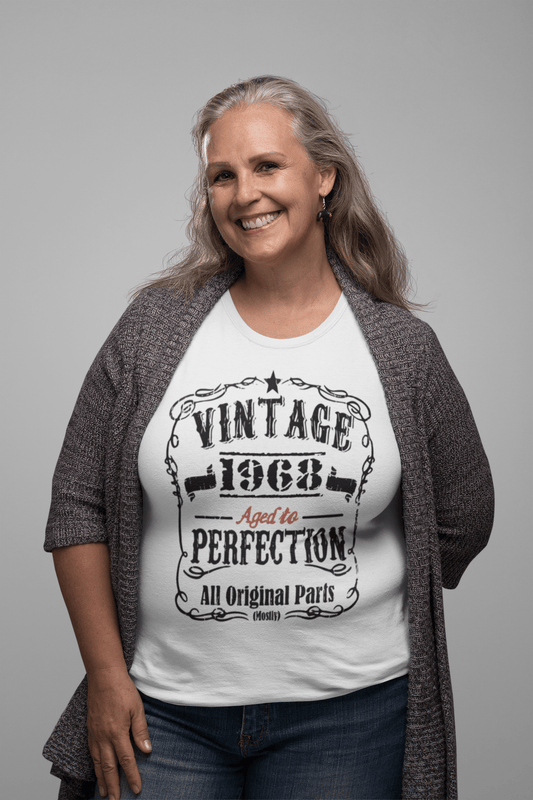 1968 Vintage Aged to Perfection Women's T-shirt White Birthday Gift 00491