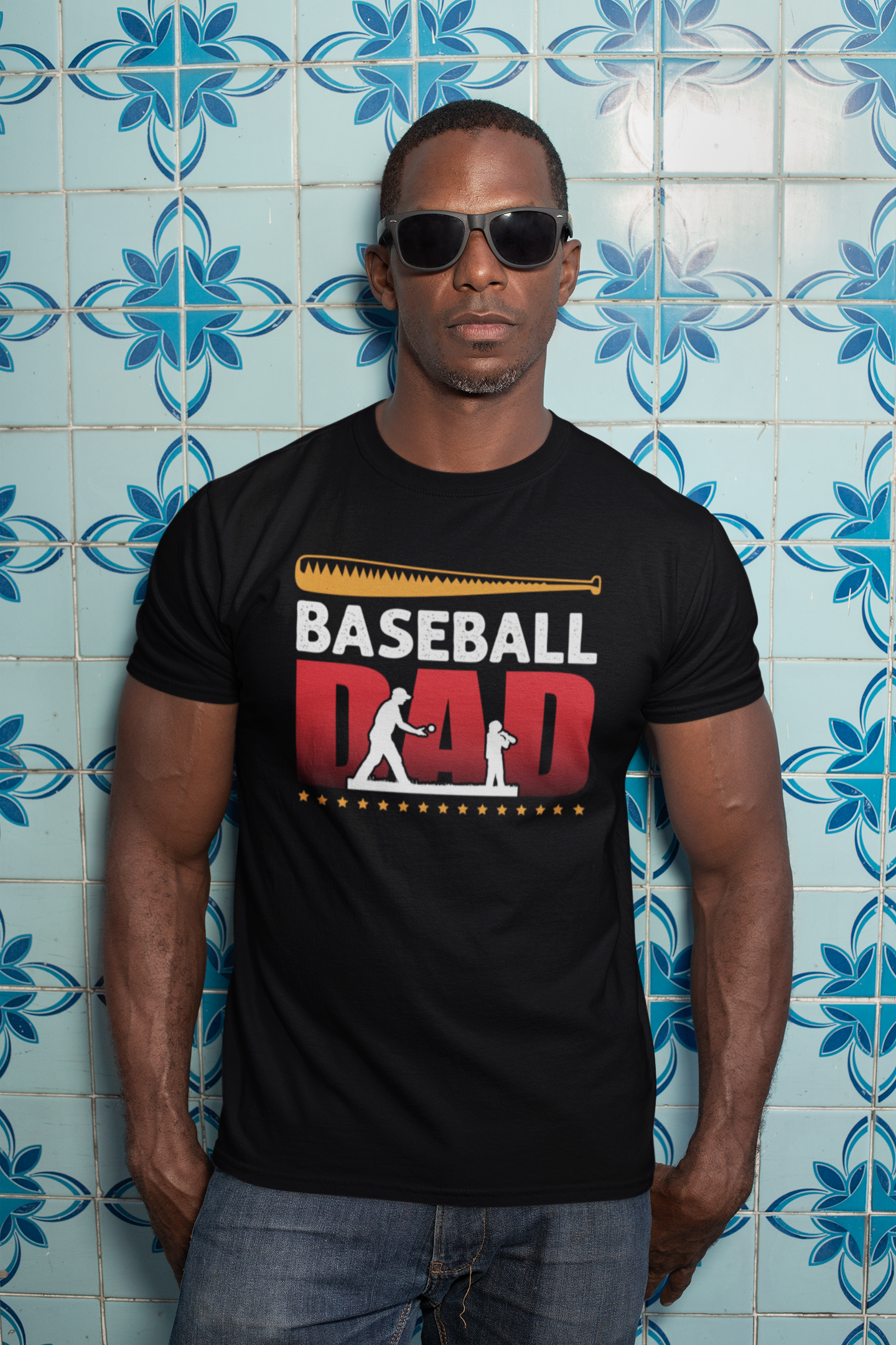 ULTRABASIC Men's Graphic T-Shirt Baseball Dad - Daddy And Son - Love Family