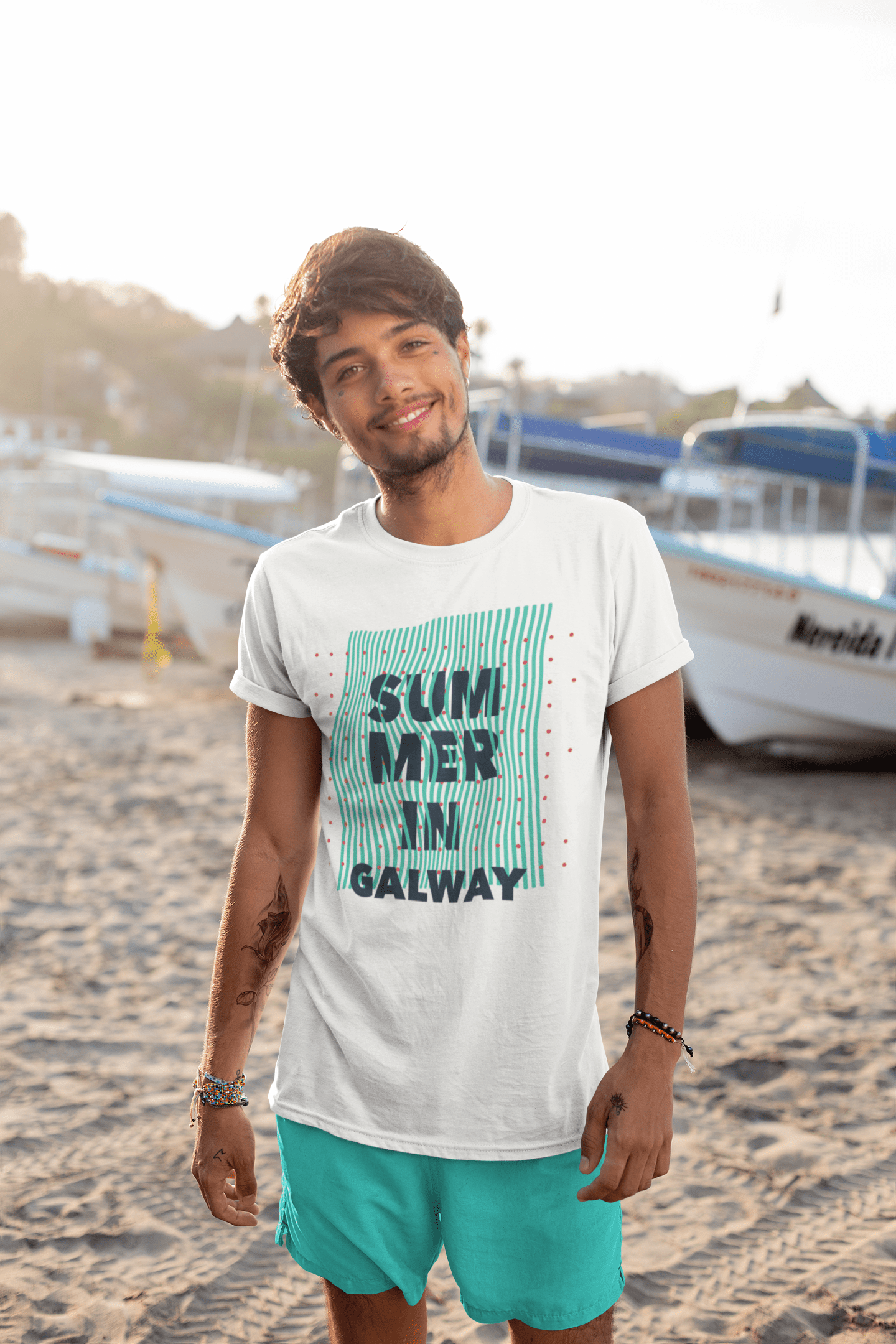 Ultrabasic - Homme Graphique Summer in Galway Blanc