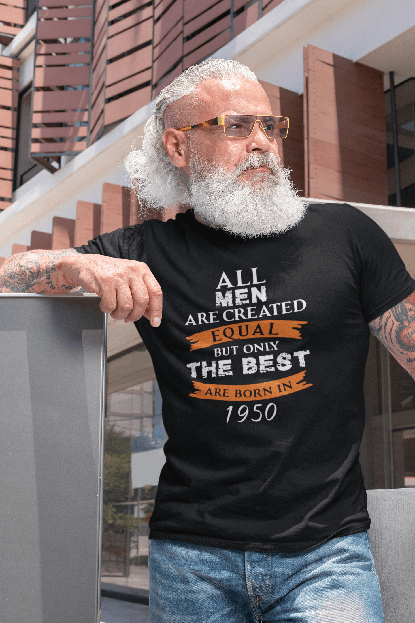 1950, Only the Best are Born in 1950 Men's T-shirt Black Birthday Gift Round Neck 00509