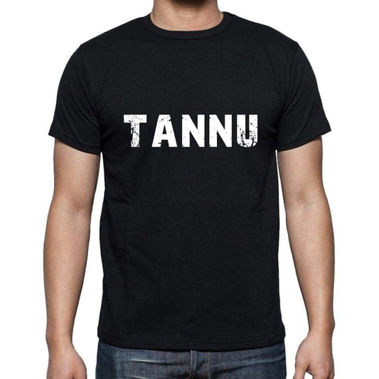Tannu Mens Short Sleeve Round Neck T-Shirt 5 Letters Black Word 00006 - Casual