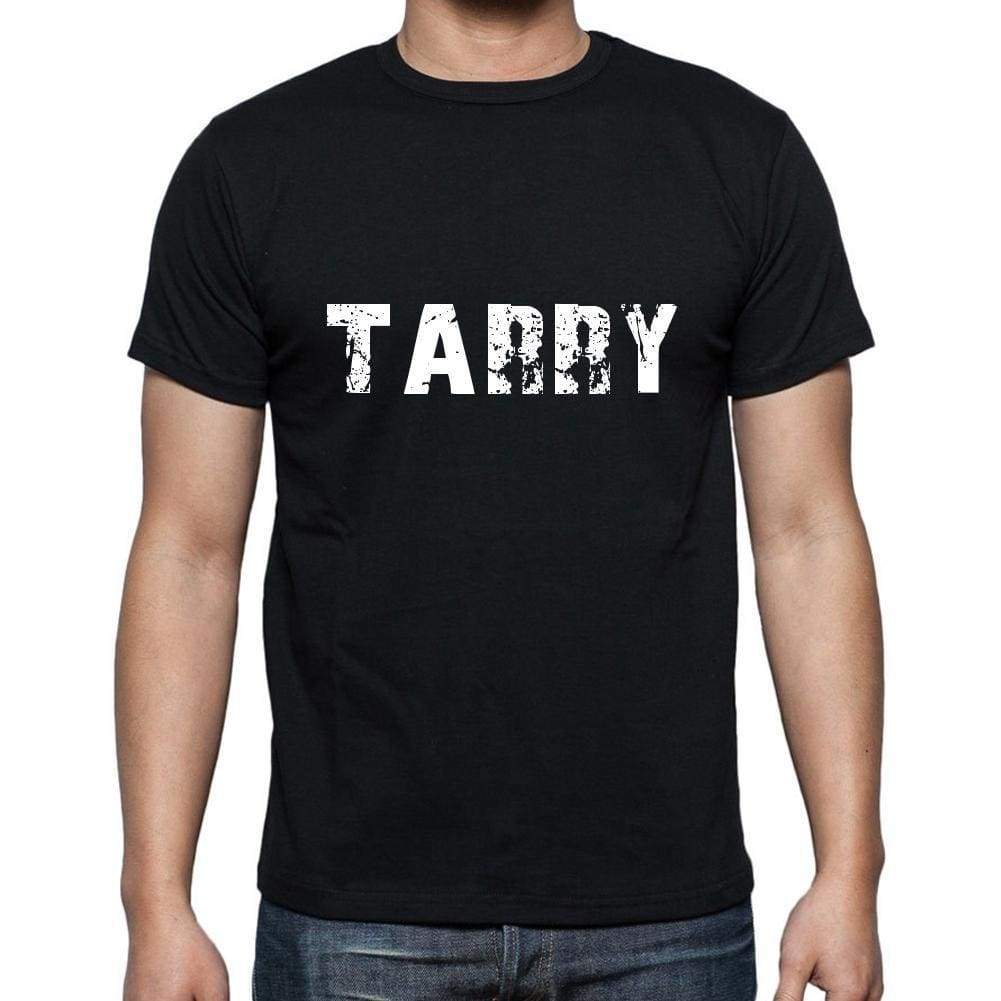 tarry Men's Short Sleeve Round Neck T-shirt , 5 letters Black , word 00006 - Ultrabasic