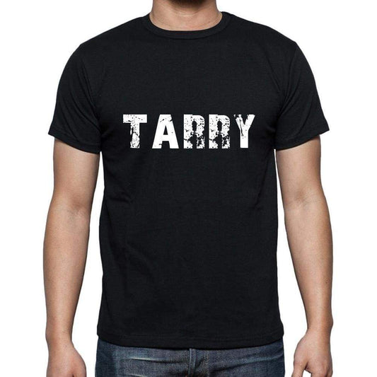 tarry Men's Short Sleeve Round Neck T-shirt , 5 letters Black , word 00006 - Ultrabasic