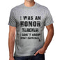 Teacher What Happened Grey Mens Short Sleeve Round Neck T-Shirt Gift T-Shirt 00319 - Grey / S - Casual