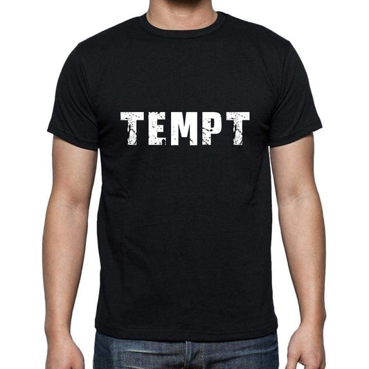 Tempt Mens Short Sleeve Round Neck T-Shirt 5 Letters Black Word 00006 - Casual