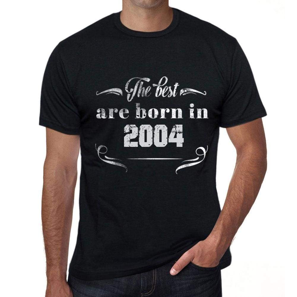 The Best Are Born In 2004 Mens T-Shirt Black Birthday Gift 00397 - Black / Xs - Casual