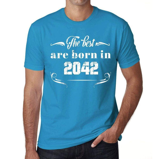 The Best Are Born In 2042 Mens T-Shirt Blue Birthday Gift 00399 - Blue / Xs - Casual