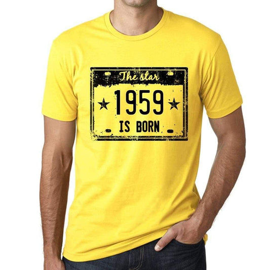 'The Star 1959 is Born <span>Men's</span> T-shirt Yellow Birthday Gift 00456 - ULTRABASIC