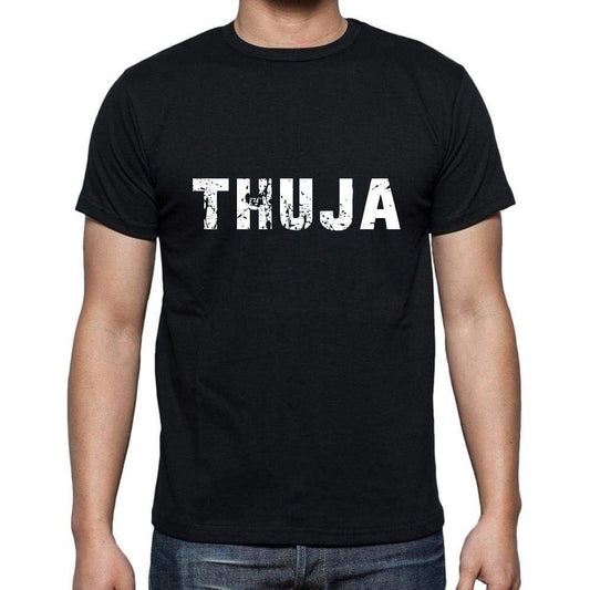 Thuja Mens Short Sleeve Round Neck T-Shirt 5 Letters Black Word 00006 - Casual