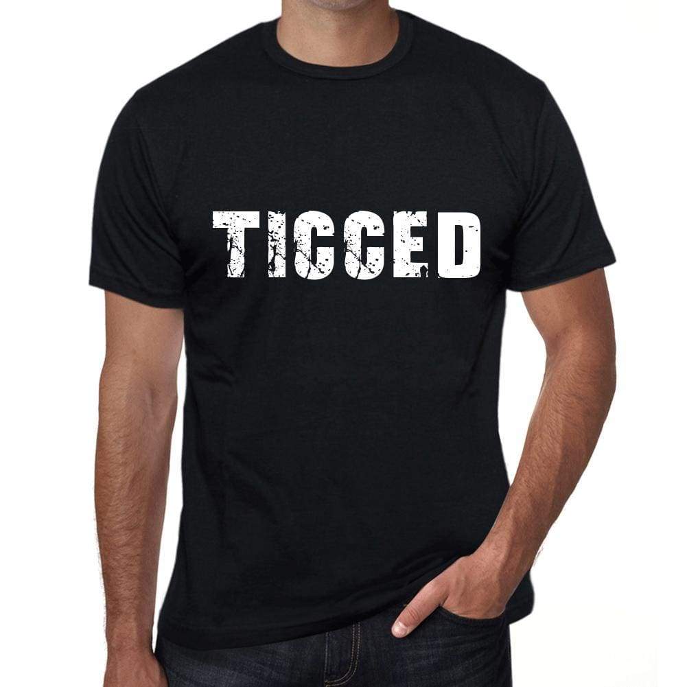 Ticced Mens Vintage T Shirt Black Birthday Gift 00554 - Black / Xs - Casual