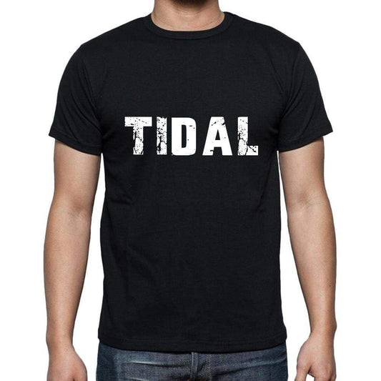 Tidal Mens Short Sleeve Round Neck T-Shirt 5 Letters Black Word 00006 - Casual