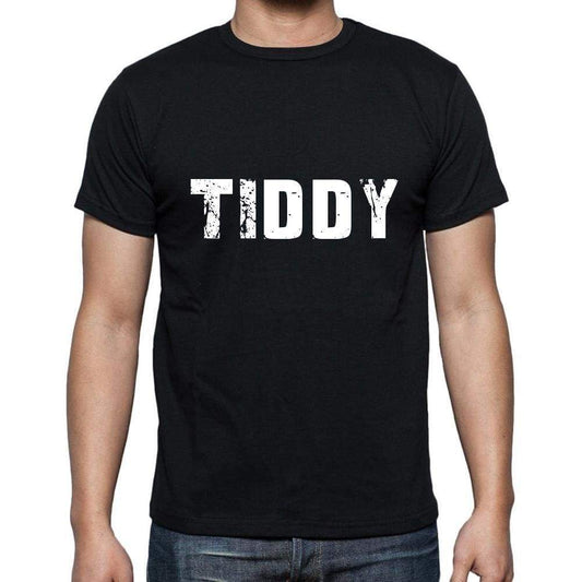 Tiddy Mens Short Sleeve Round Neck T-Shirt 5 Letters Black Word 00006 - Casual
