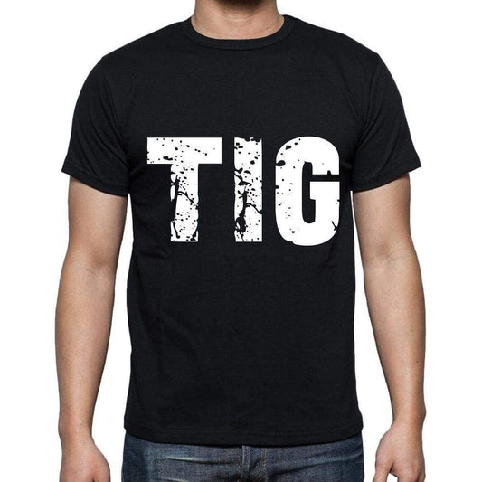 Tig Men T Shirts Short Sleeve T Shirts Men Tee Shirts For Men Cotton Black 3 Letters - Casual