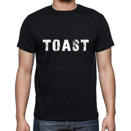 Toast Mens Short Sleeve Round Neck T-Shirt 5 Letters Black Word 00006 - Casual