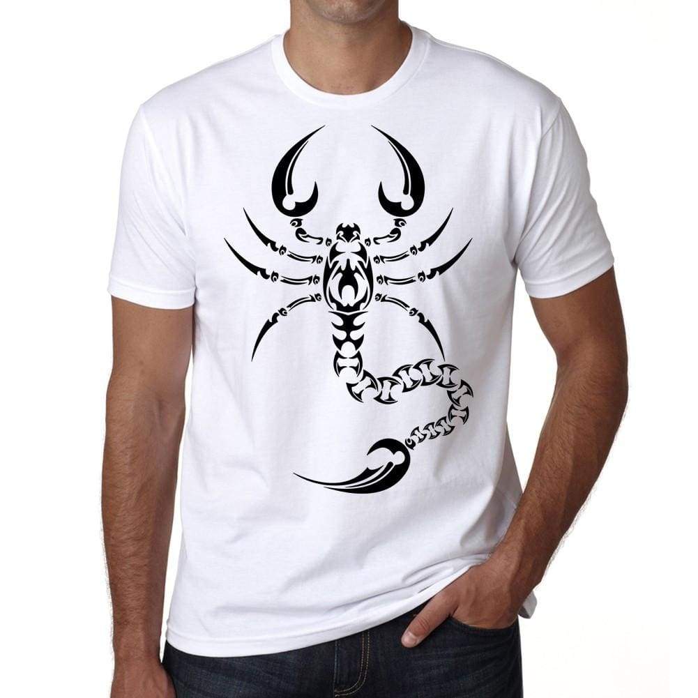 Tribal Scorpion Tattoo Mens White Tee 100% Cotton 00162