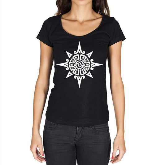 Tribal Sun Tattoo Black Gift Tshirt Black Womens T-Shirt 00165