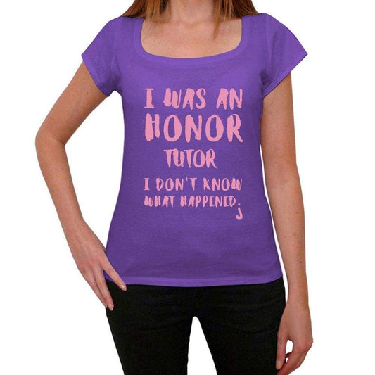 Tutor What Happened Purple Womens Short Sleeve Round Neck T-Shirt Gift T-Shirt 00321 - Purple / Xs - Casual
