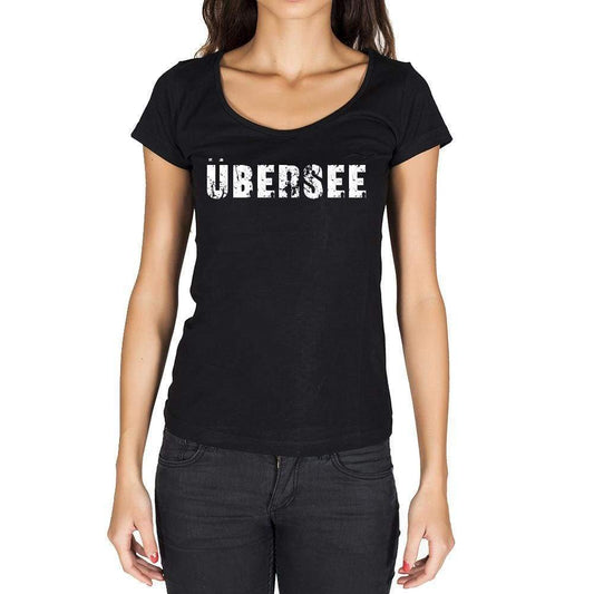 Übersee German Cities Black Womens Short Sleeve Round Neck T-Shirt 00002 - Casual