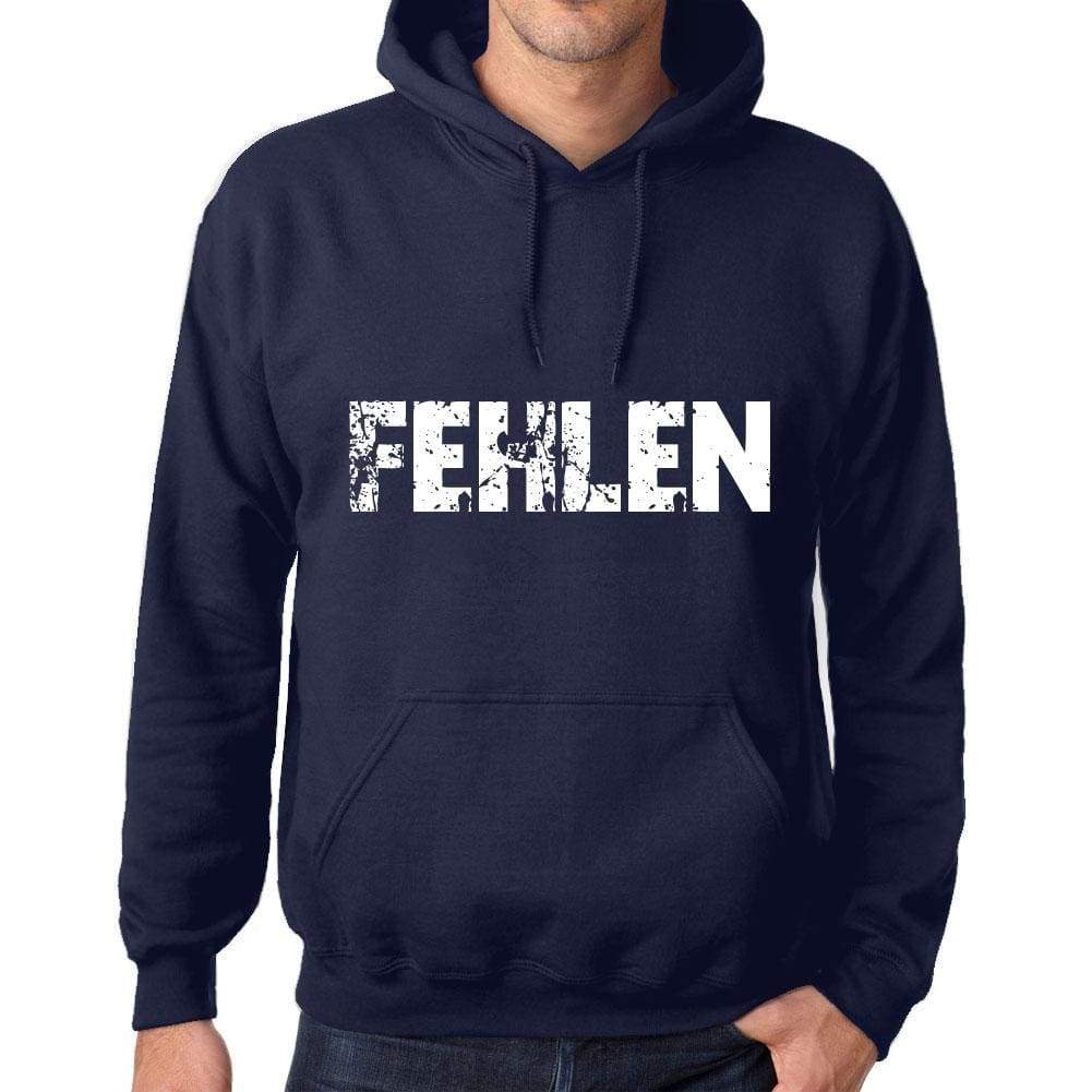 Unisex Printed Graphic Cotton Hoodie Popular Words Fehlen French Navy - French Navy / Xs / Cotton - Hoodies