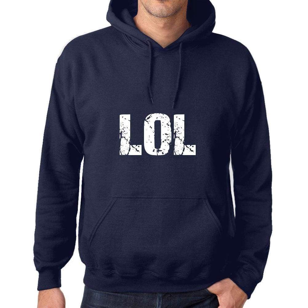 Unisex Printed Graphic Cotton Hoodie Popular Words Lol French Navy - French Navy / Xs / Cotton - Hoodies