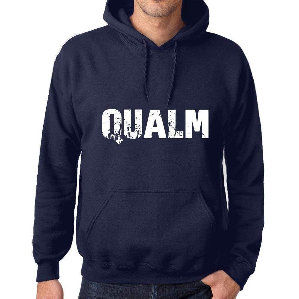 Unisex Printed Graphic Cotton Hoodie Popular Words Qualm French Navy - French Navy / Xs / Cotton - Hoodies