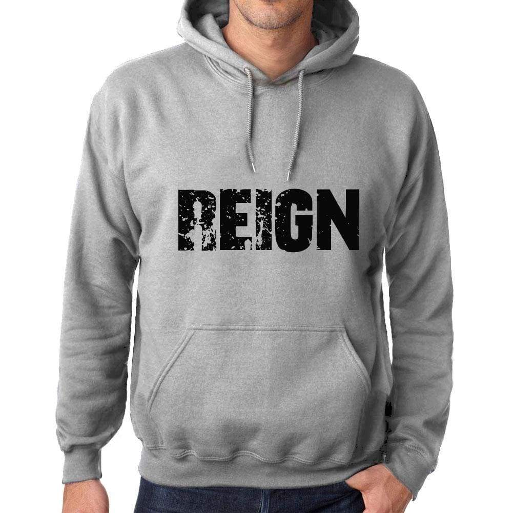 Unisex Printed Graphic Cotton Hoodie Popular Words Reign Grey Marl - Grey Marl / Xs / Cotton - Hoodies