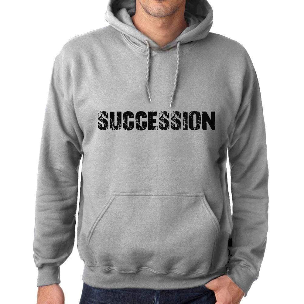 Unisex Printed Graphic Cotton Hoodie Popular Words Succession Grey Marl - Grey Marl / Xs / Cotton - Hoodies