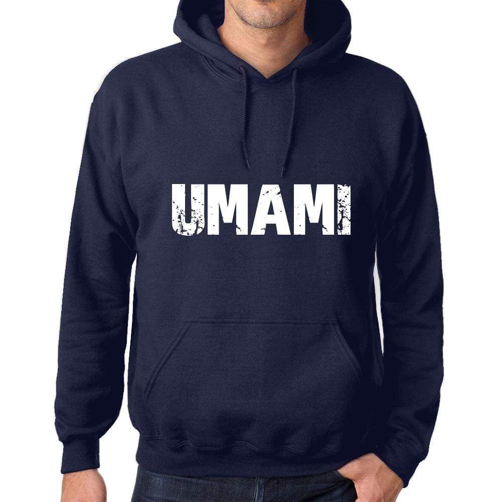 Unisex Printed Graphic Cotton Hoodie Popular Words Umami French Navy - French Navy / Xs / Cotton - Hoodies