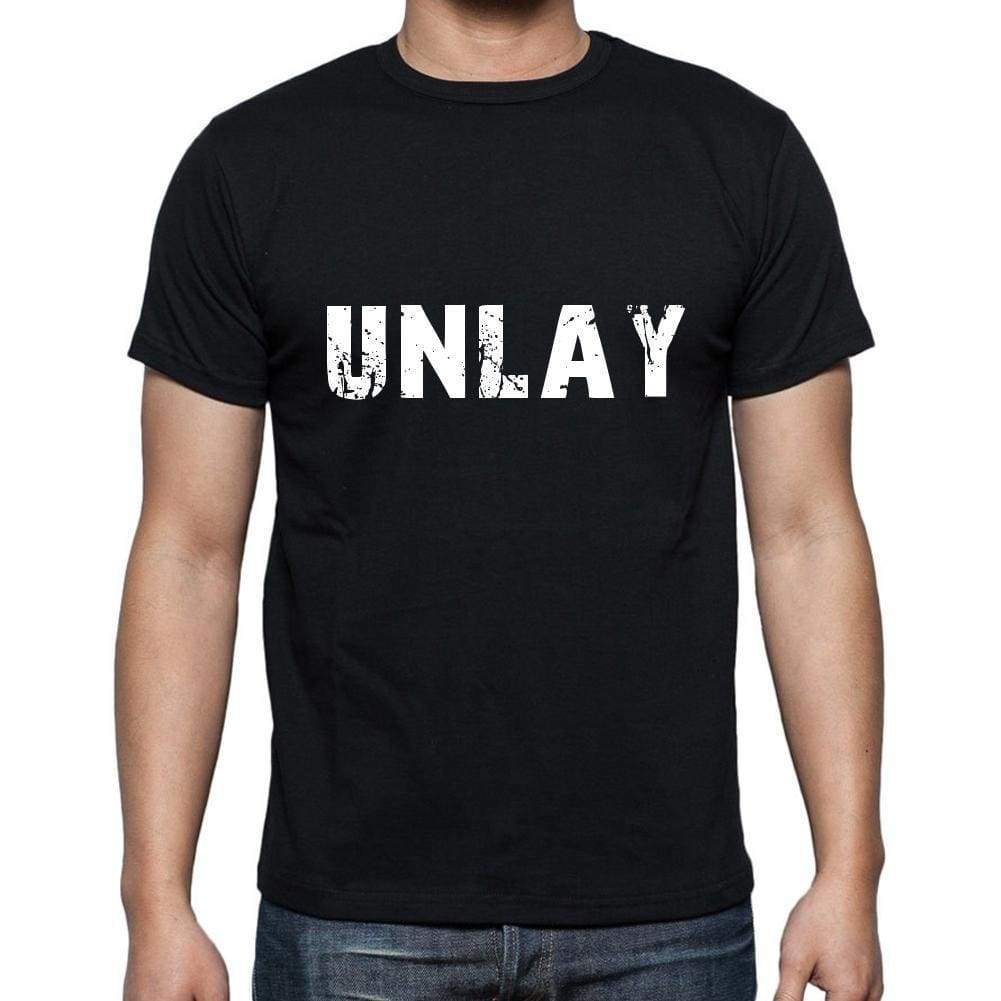 Unlay Mens Short Sleeve Round Neck T-Shirt 5 Letters Black Word 00006 - Casual
