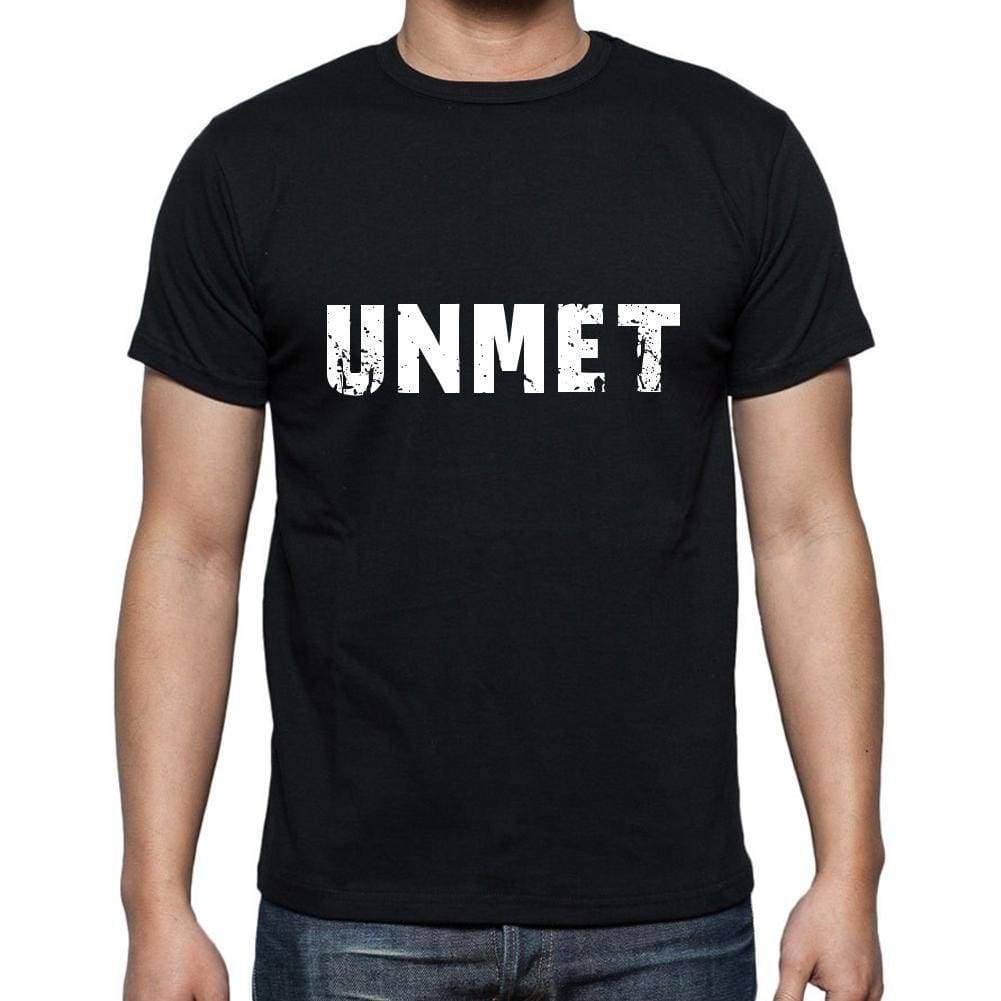 unmet Men's Short Sleeve Round Neck T-shirt , 5 letters Black , word 00006 - Ultrabasic