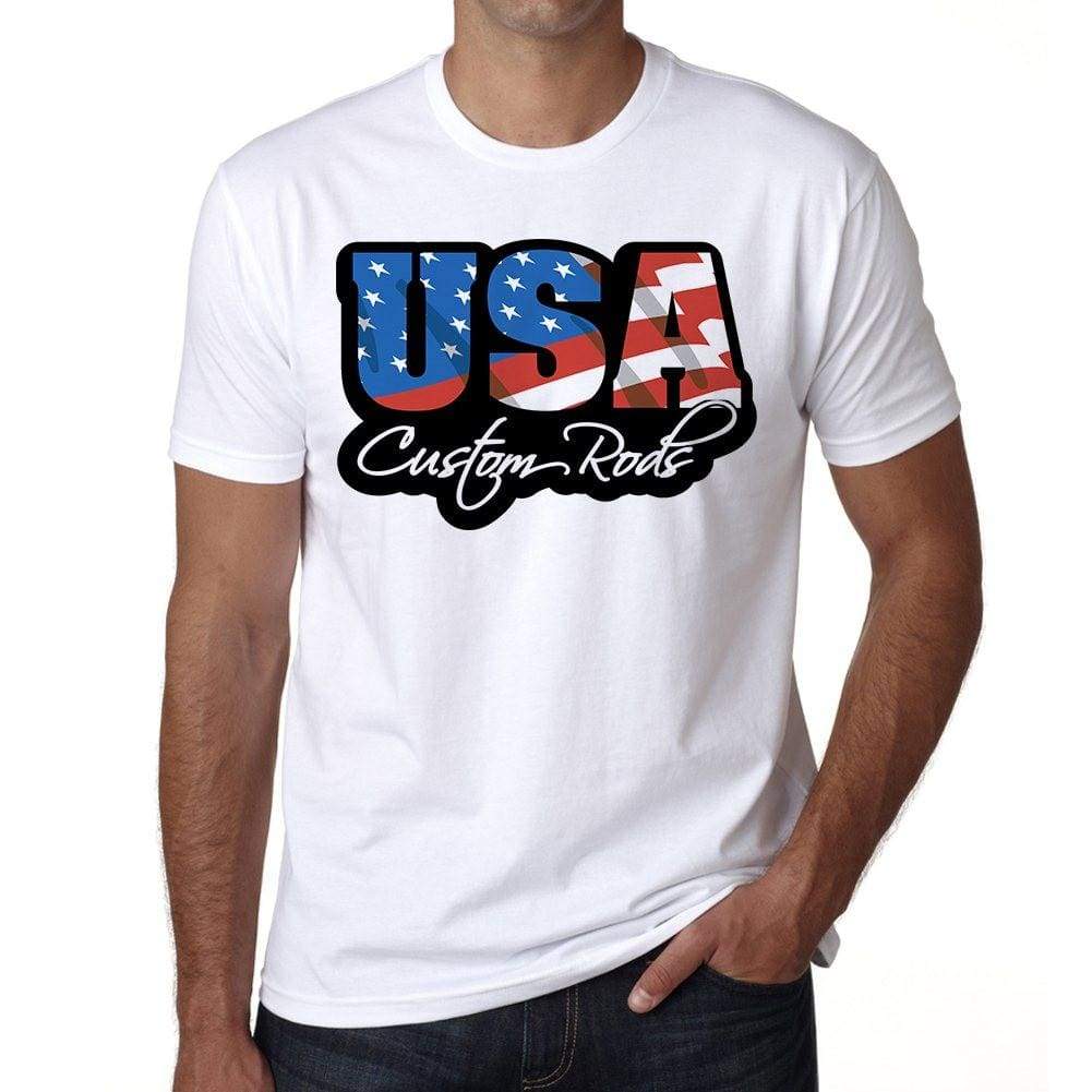 Usa Custom Rods Mens Short Sleeve Round Neck T-Shirt