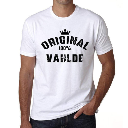 vahlde, 100% German city white, <span>Men's</span> <span>Short Sleeve</span> <span>Round Neck</span> T-shirt 00001 - ULTRABASIC