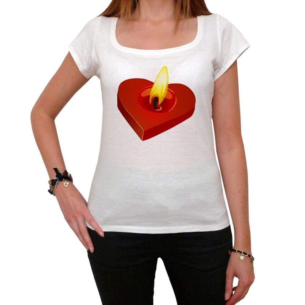 Valentines Candle Tshirt White Womens T-Shirt 00157