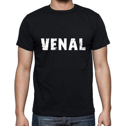 venal Men's Short Sleeve Round Neck T-shirt , 5 letters Black , word 00006 - Ultrabasic