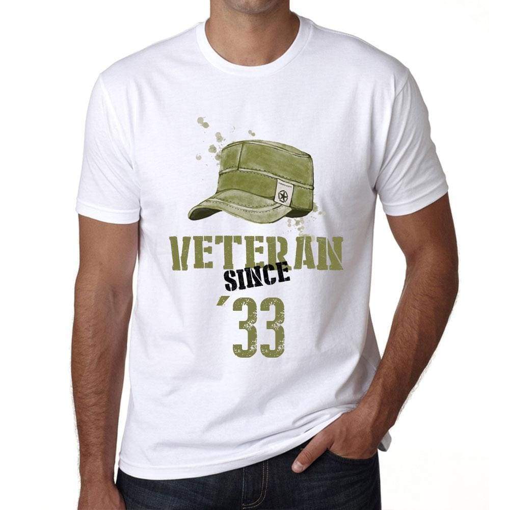 Veteran Since 33 Mens T-Shirt White Birthday Gift 00436 - White / Xs - Casual