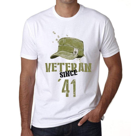 Veteran Since 41 Mens T-Shirt White Birthday Gift 00436 - White / Xs - Casual