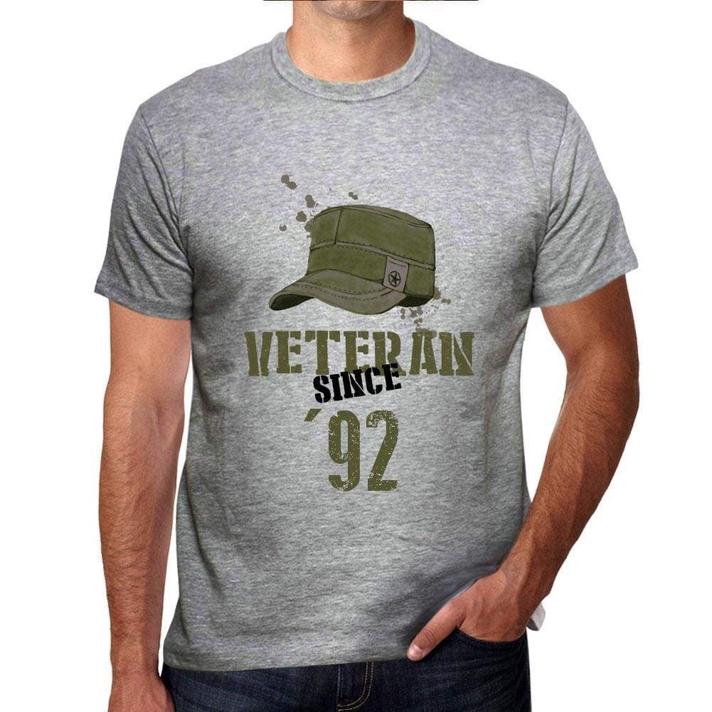 Veteran Since 92 Mens T-Shirt Grey Birthday Gift 00435 - Grey / S - Casual