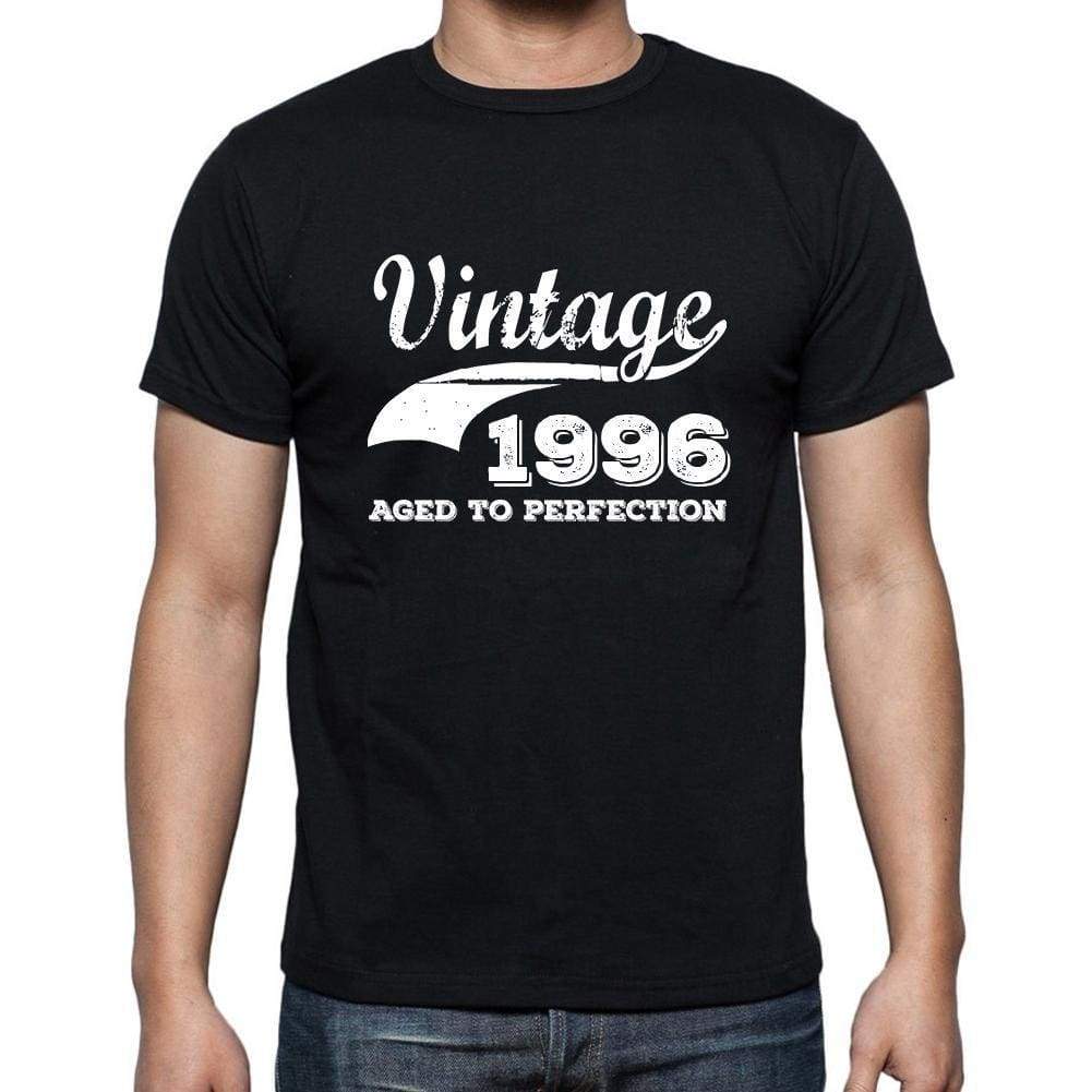 Vintage 1996 Aged To Perfection Black Mens Short Sleeve Round Neck T-Shirt 00100 - Black / S - Casual