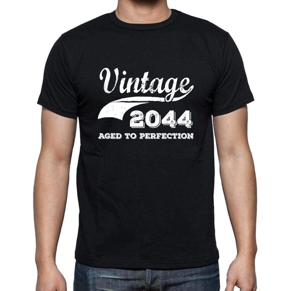 Vintage 2044 Aged To Perfection Black Mens Short Sleeve Round Neck T-Shirt 00100 - Black / S - Casual