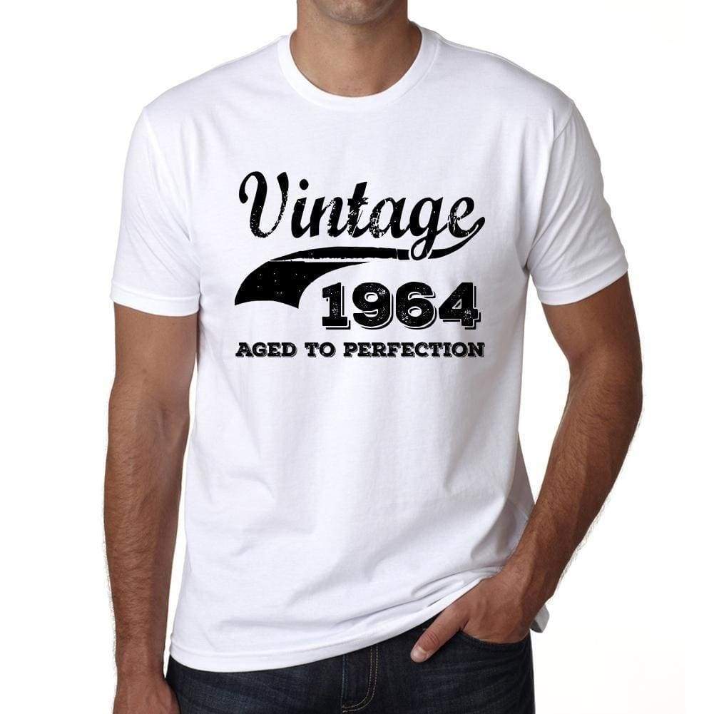Vintage Aged To Perfection 1964 Mens Retro T Shirt White Birthday Gift 00342 - White / Xs - Casual