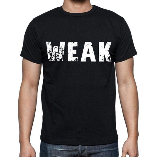 Weak White Letters Mens Short Sleeve Round Neck T-Shirt 00007