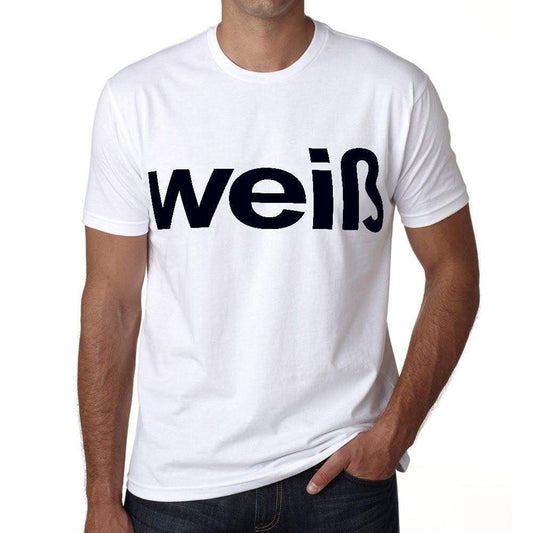Weiß Mens Short Sleeve Round Neck T-Shirt 00052